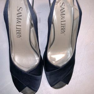 Platform Navy Sling back Heels